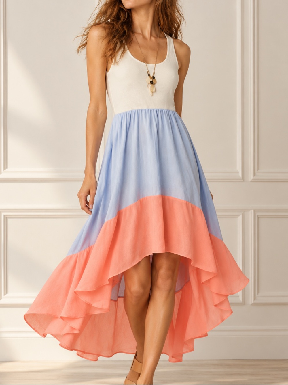 Hutch Anthropologie Capay High Low Colorblock Dress
